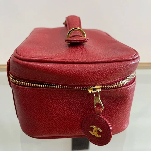 Chanel Red Leather Vanity Bag - Picture 2 of 3